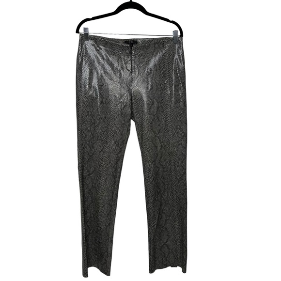 Vintage 90s Y2K BCBG Max Azria Gray Faux Python Snakeskin Hip Hugger Pants - Picture 1 of 12